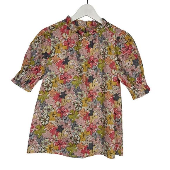 J. Crew Smocked puff-sleeve top in Liberty® Mauvey floral size XS - Picture 2 of 9